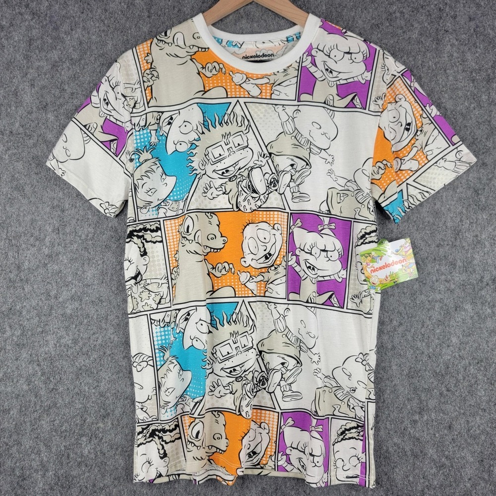 Nickelodeon‎ Rugrats Shirt Mens Medium Multicolor 90s Cartoon Graphic Tee New